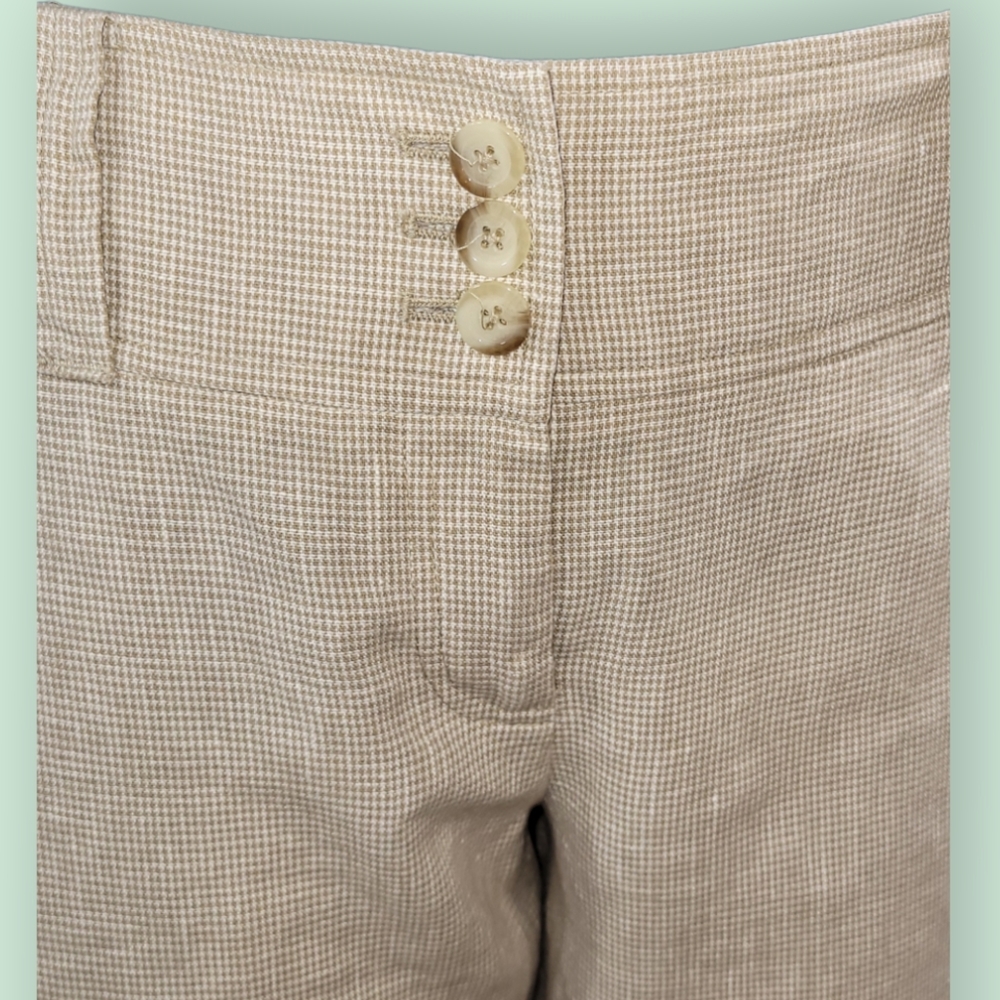 Michael Kors Cotton Linen Houndstooth Tailored Shorts Fully Lined Womens Size 8 - Picture 6 of 10